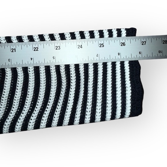 TALBOTS CREWNECK SWEATER - SCALLOP STRIPE Navy Women’s L - Picture 11 of 15